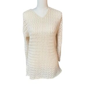 Capezio crochet‎  cream swim cover up womens size medium